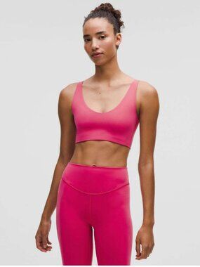 Lululemon NWOT Bend This Scoop and Square Bra Raspberry Coulis